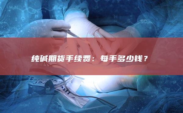 纯碱期货手续费