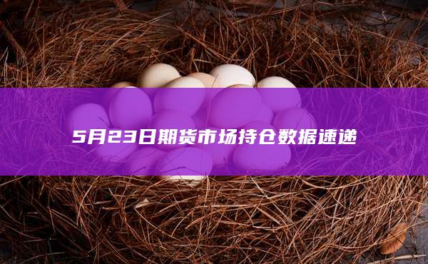 5月23日期货市场持仓数据速递