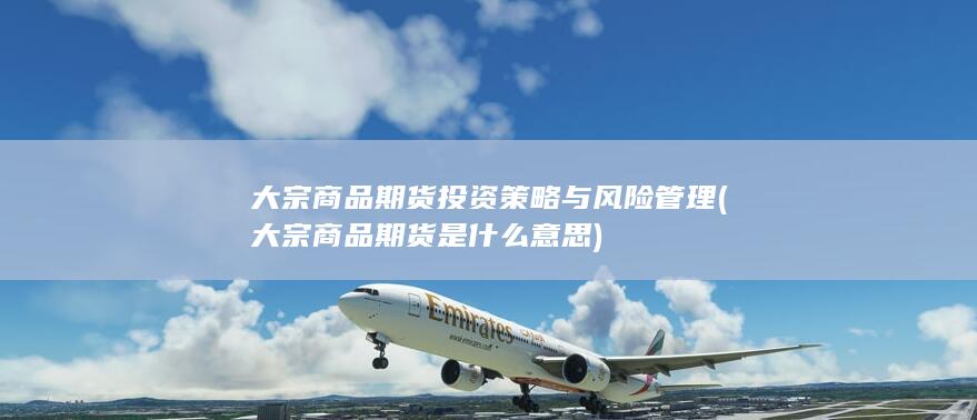 大宗商品期货投资策略与风险管理